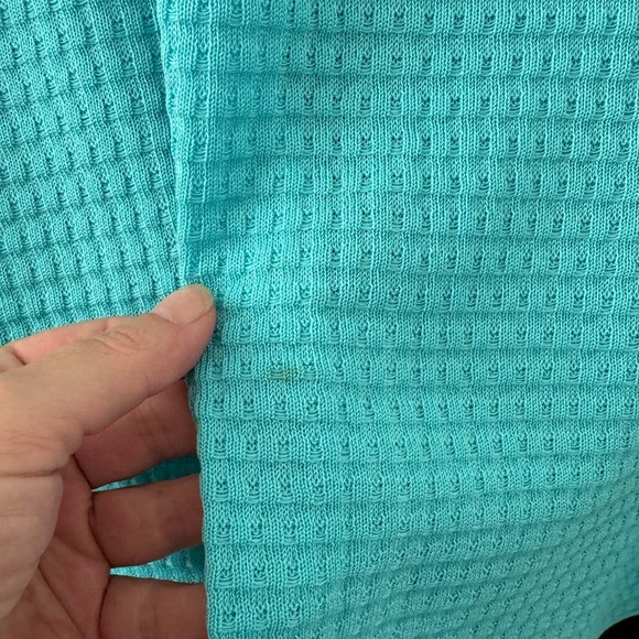 Exclusively Misook Turquoise Waffle Knit One Button Cardigan Black Trim XL SPOT - Picture 3 of 10